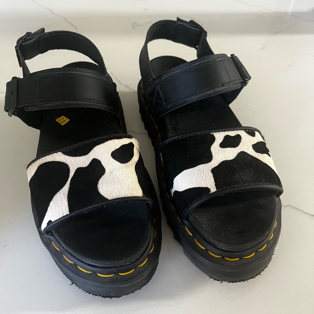 Dr. Marten Voss Platform Sandals - Hair On Cow Print - Womens 7